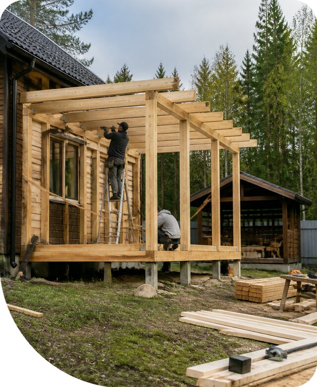 Строительство пристроек и построек на участке в Подольске