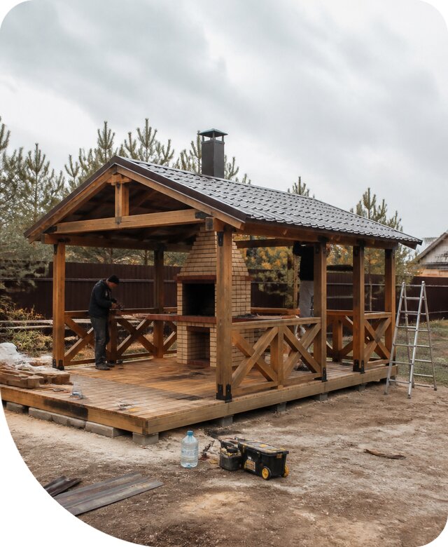 Строительство беседки с мангалом под ключ в Подольске