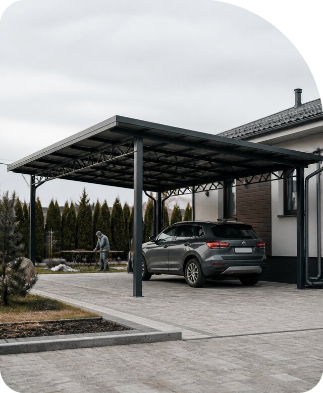 Навес на металлокаркасе в Подольске по цене от 4688 р. | РадиДОМА-Пдл